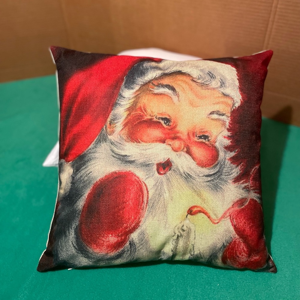 Santa with Candle Throw Pillow